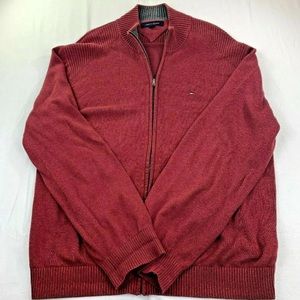 Tommy Hilfiger Mens XL Mock Neck Full Zip Sweater